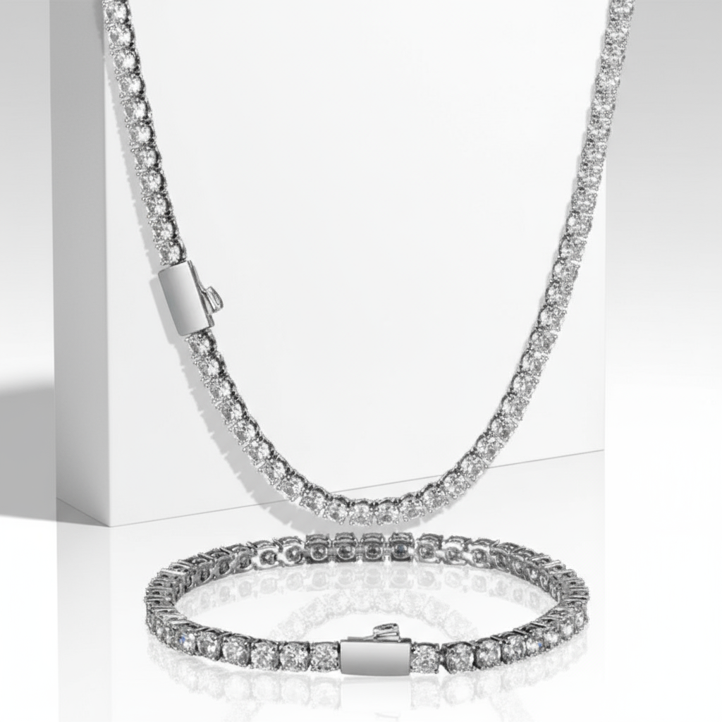 pack collier +bracelet Frosted VVS