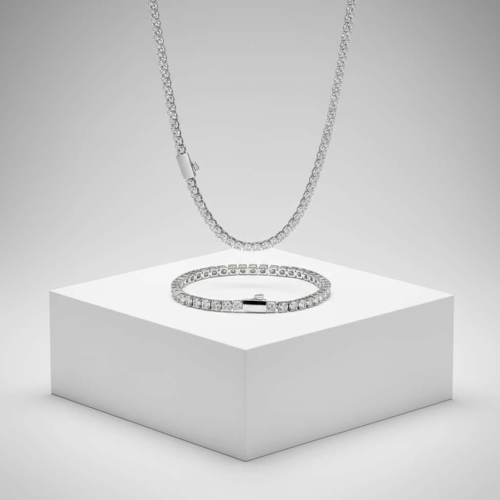 pack collier +bracelet Frosted VVS