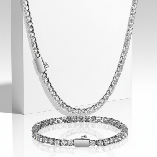 pack collier +bracelet Frosted VVS