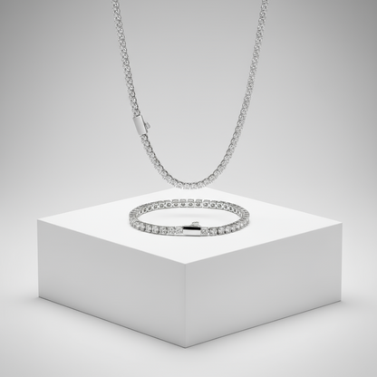 pack collier +bracelet Frosted VVS